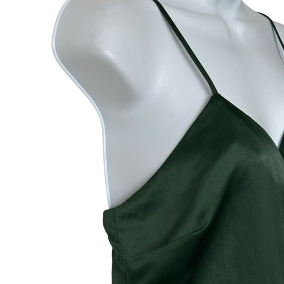 REVOLVE MAJORELLE Green Nina Satin Wrap Mini Spaghetti Strap Dress Women's Large - Picture 7 of 12